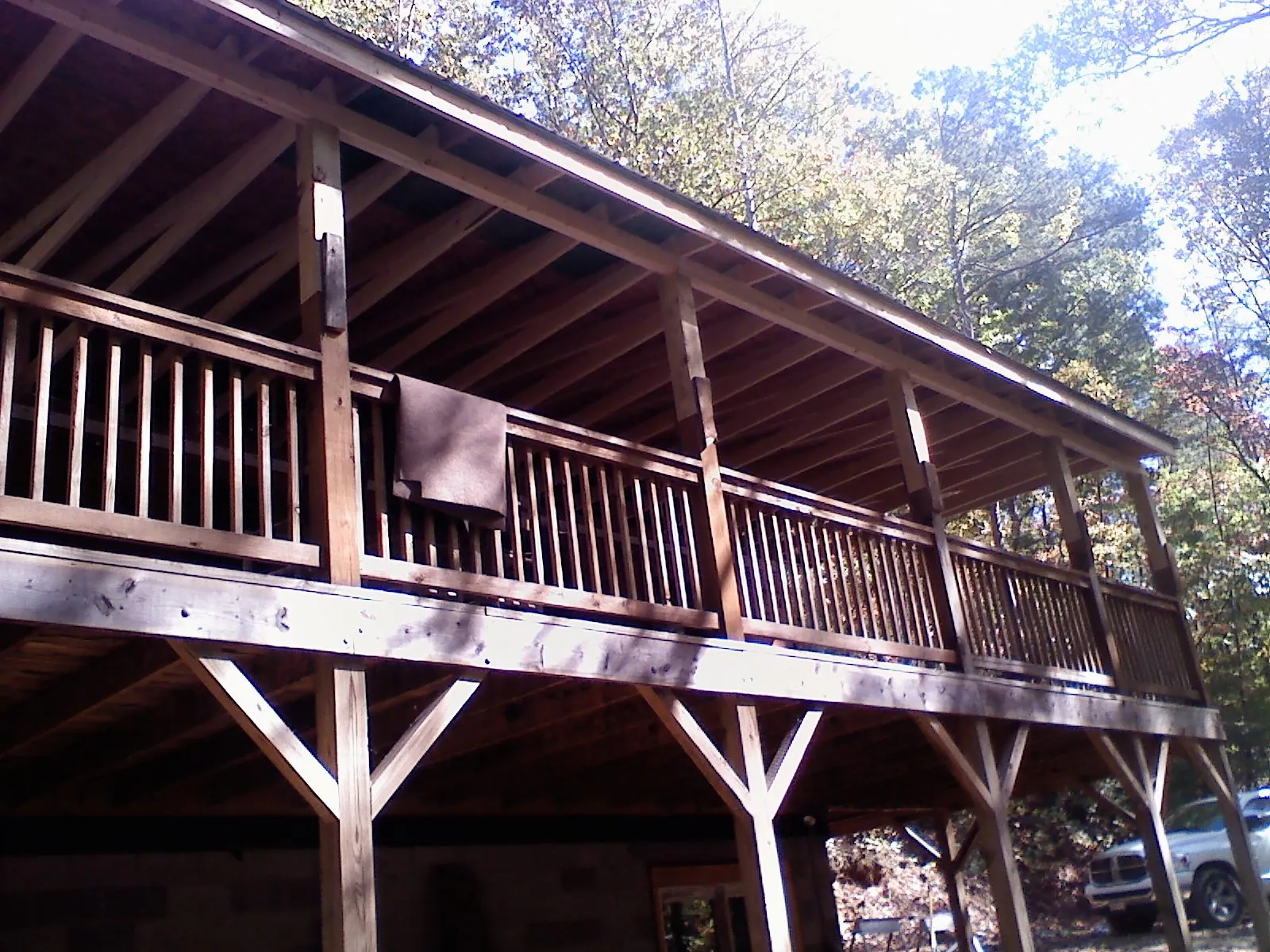 Timber framing under a new elevated porch and deck — Roof Leak Repair in Mount Solon by Roofing Brothers